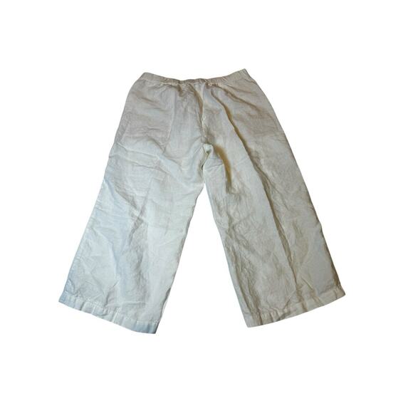 J. Jill Medium Petite Love linen stretch Zip white Wide Leg Capri pants - Picture 3 of 6